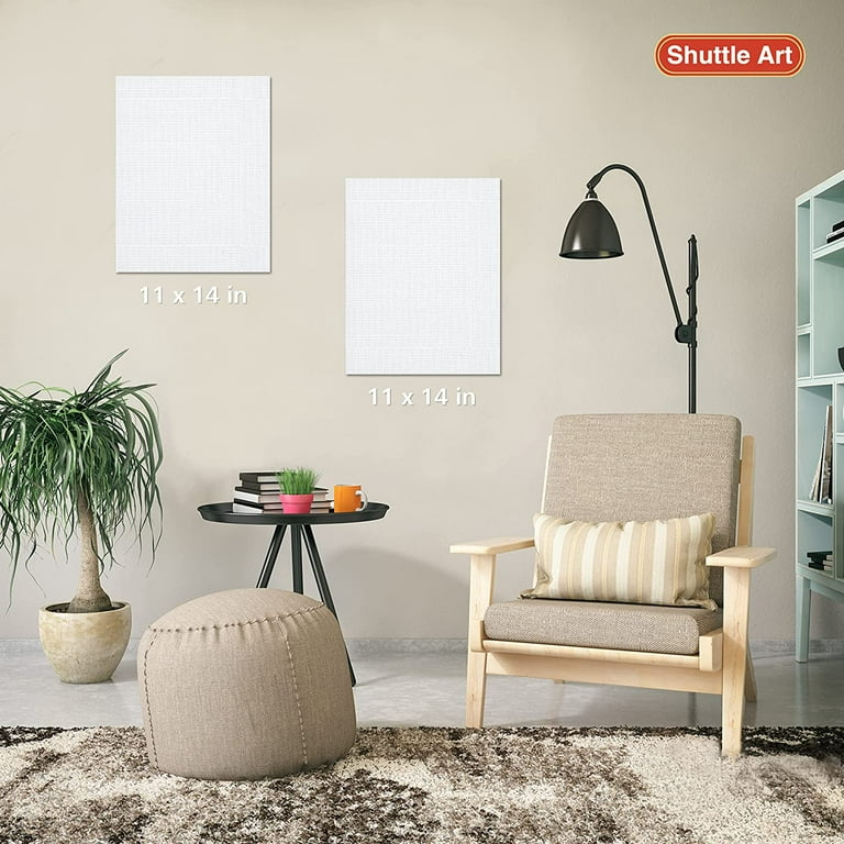 Canvases for Painting, Shuttle Art 34 Pack Multi Sizes Stretched Canvas and  Canvas Panels, 5x7”, 8x10”, 9x12”, 11x14”, 100% Cotton Primed Canvas