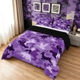 thumbnail image 2 of Manfei Duck Bear Wildlife Full Size Comforter Sets, Contemporary Art Camo Bedding Comforter Set, Purple, Black Reversible, 3 Pieces, 1 Comforter and 2 Pillowcases, 2 of 7