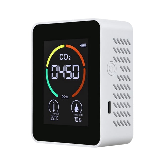 Medidor de CO2 Irfora Medidor de CO2 con retroiluminación LCD Sensores TVOC Detector de concentración de CO2 de dióxido de carbono para interiores Analizador inteligente de calidad del aire con pantal Irfora Medidor de CO2