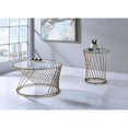thumbnail image 5 of ACME Table Basse Ronde en Verre Bluelipe en Or et Champagne, 5 of 5