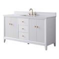 thumbnail image 4 of Vanity Art 60" Bathroom Vanity with Sink and Engineered Marble Top, Freestanding Storage Cabinet with 2 Drawers, 2 Shelves and 1 Flip Down Tray, 4 of 6