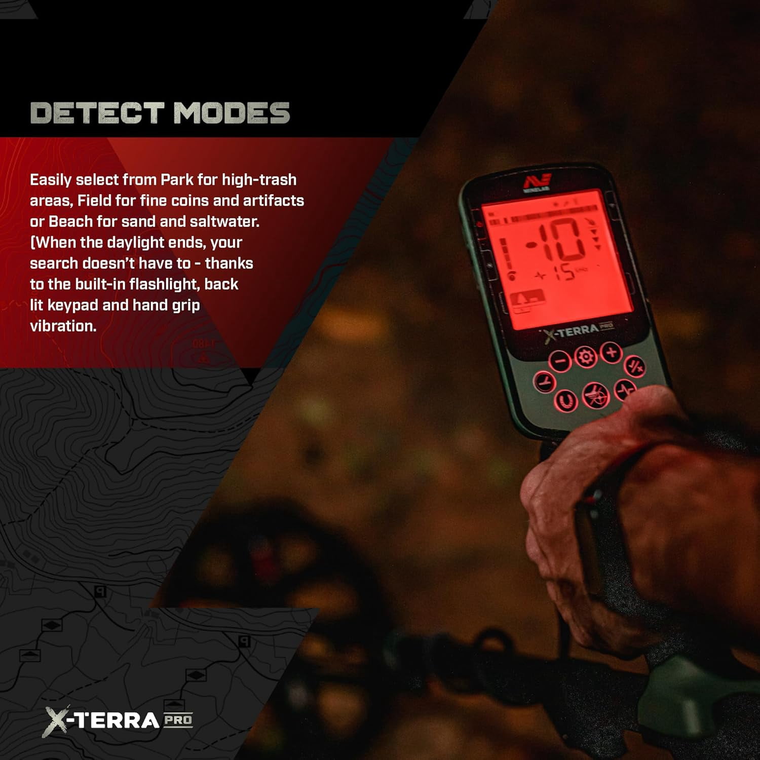 MINELAB X-Terra PRO Treasure Metal Detector w/ Pouch/Gloves/Camo Hat Bundle