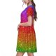 thumbnail image 2 of Easygdp Rainbow Glitter para Vestido Transpirable de Mujer, Vestido Suelto de Manga Corta con Pliegues y Bolsillos para el Verano, 2 of 6