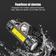 thumbnail image 3 of Lámpara de cabeza Linterna frontal portátil XPE+COB 150LM 400mAh Micro-USB Recargable IPX4 a prueba de agua FLhrweasw Nuevo, 3 of 9