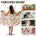 thumbnail image 5 of Yuyamidu Tulip Bath Wrap Towel for Women Pink Shower Wrap with Pocket Comfortable Towel Wrap Size XL Swim Beach Towel Adults Bath Towels Travel Hotel Spa Wrap, 5 of 7