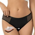thumbnail image 2 of GEWSEY French Cut Mid Waist Period Underwear for Women- Reusable, Comfortable, Absorbent, Leakproof, Thin, For Menstrual Flow (Black, M), 2 of 4