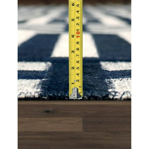 Pasargad Home Galaxy 5' x 8' Hand-Loomed Cowhide Silver/Navy Rug - All Ages, Indoors