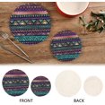 thumbnail image 4 of SKYSONIC Tribal Ethnic Vintage Pot Holders Trivets, 2 Pcs Heat Resistant Trivets,Purple Rustic Aztec Cotton Thread Weave Mats for Hot Pads Pans Pot Bowl Teapot for Kitchen Decor, 4 of 7