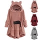 thumbnail image 2 of Sudadera con capucha de gato de dibujos animados para mujer, Jersey holgado de manga larga de lana para invierno, Tops, ropa de calle, sudaderas con capucha informales, ropa de casa cálida y esponjosa, 2 of 4