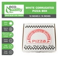 thumbnail image 3 of [10 Pack] White Corrugated Cardboard Pizza Boxes 18x18 inch Clay Coated Lock Corner - Takeout Containers, Perfect Pizza Box, Kraft, Fresh Baked Design, Recyclable, 3 of 7