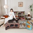 thumbnail image 4 of Homewish Woodland Wildlife Bear Deer Boy Girl Bedding Comforter Set 2pcs,Rustic Lodge Cabin Twin Comforter Sets Microfiber,Retro Vintage Aesthetic Breathable Bedding Set,Ultra Soft Home Decor, 4 of 8