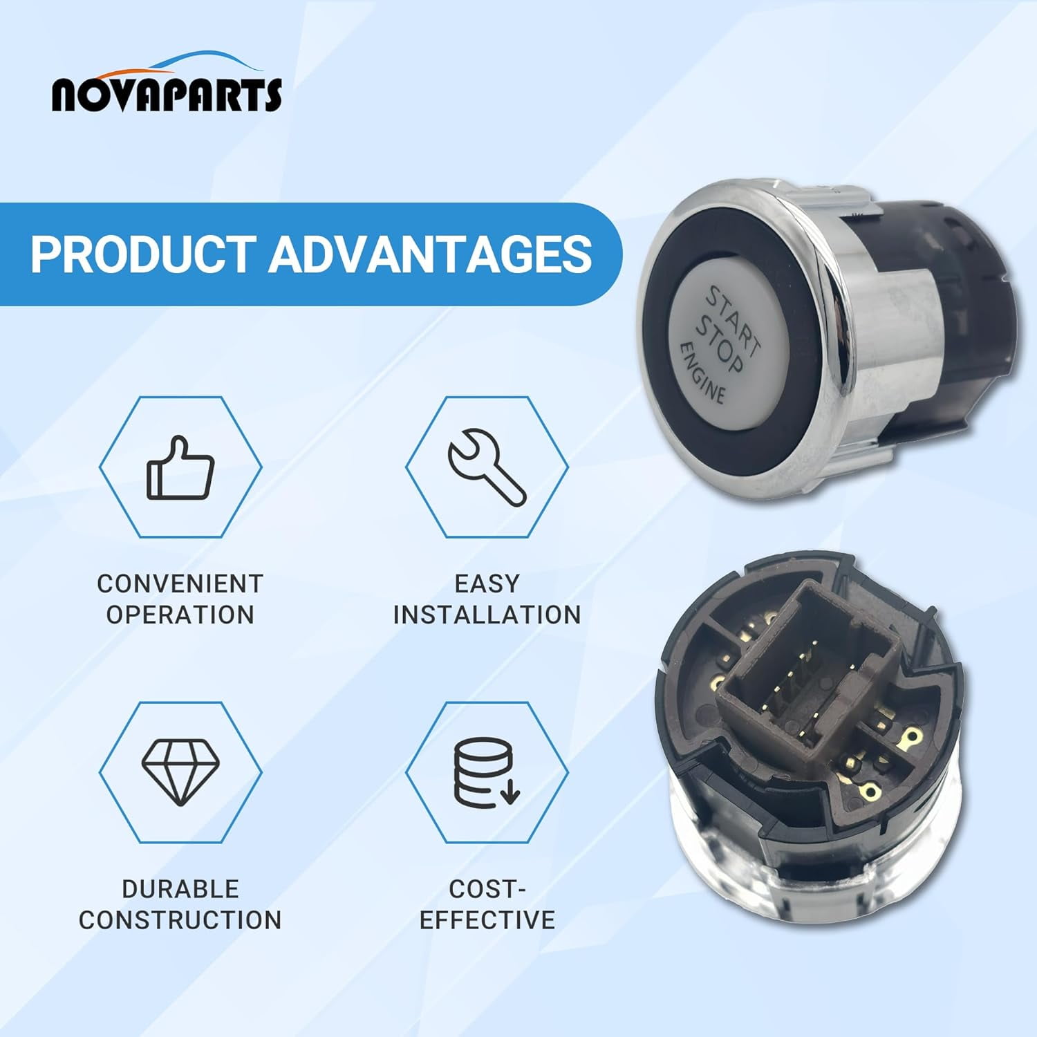 NOVAPATRS Ignition Starter Switch Start Button for 2008-2013 Nissan Altima 2009-2014 Nissan Maxima 2010-2014 Nissan Murano 2.5L 3.5L 25150-1LB0A 251501AA0B