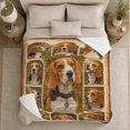 thumbnail image 5 of Beagle Dog Portrait Collage, Cozy Gothic Scene, Warm Flannel Blanket for Living Room and Bedroom with Detailed Artwork, Animal Lovers Thanksgiving Gift, Gothic Home Decor, 5 of 9