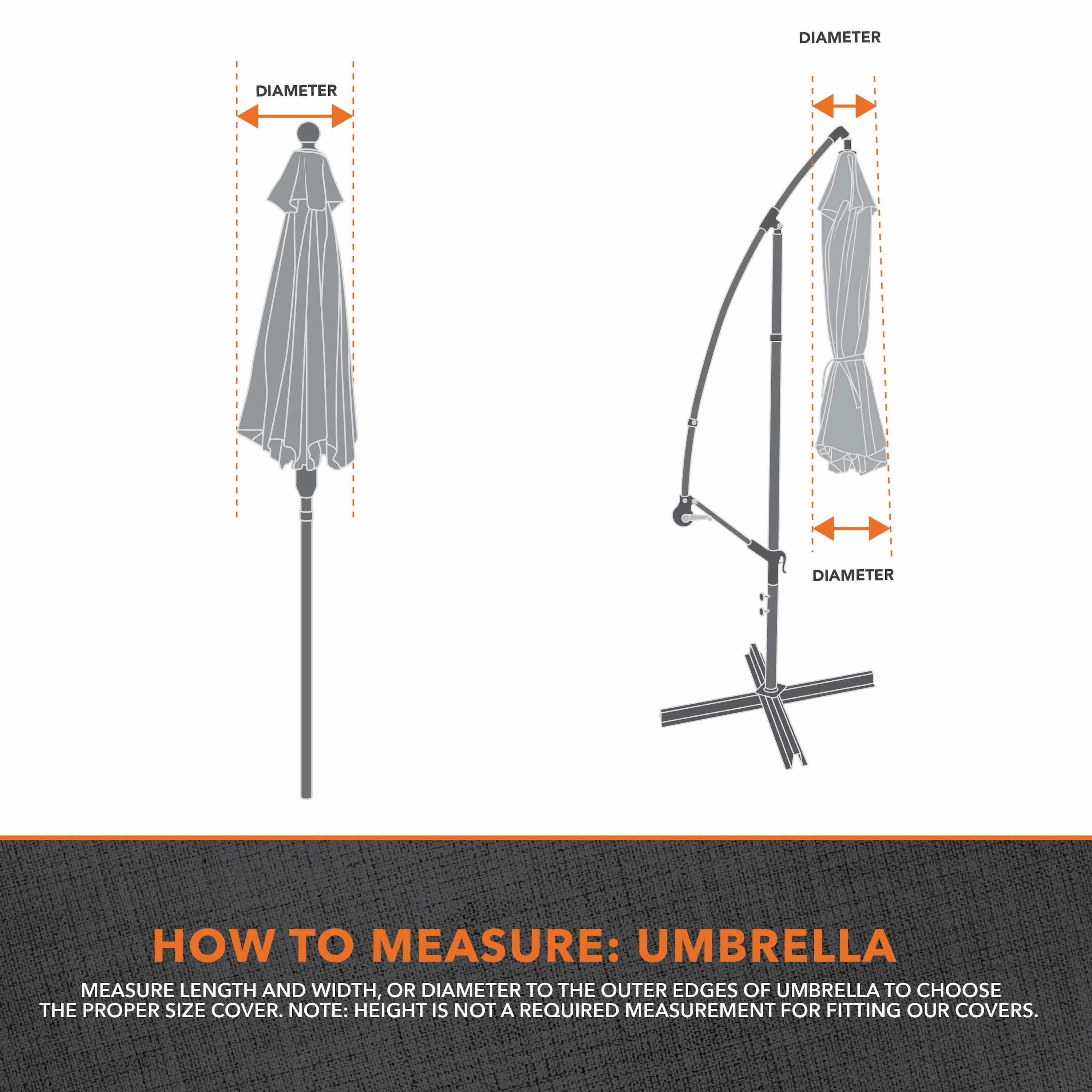 Modern Leisure Garrison Patio & Market Umbrella Cover, 21"L x 8"W x 73"H, Granite Gray