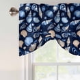 thumbnail image 5 of Summer Watercolor Style Tie Up Valances Curtain, Adjustable Kitchen Blue Ocean Brown Shell Nautilus Valances for Windows Decor, Rod Pocket Short Curtains Set for Bedroom/Bathroom, 54"x18", 5 of 9