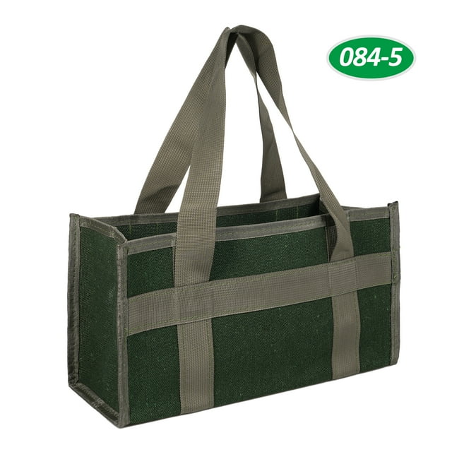 TFixol Durable Green Canvas Tool Organizer with Reinforced Handles, Large Capacity for Various Tools, Model 084-5