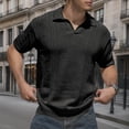 thumbnail image 2 of Polo informal de manga corta para hombre, diseño con solapa, poliéster-spandex, tallas S-XXXL, 2 of 5