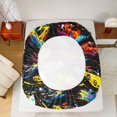 thumbnail image 4 of Erosebridal Race Car Fitted Sheet Full, Colorful Bed Set, Vibrant Black 3 Pieces 1 Fitted Sheet and 2 Pillowcases, 4 of 6