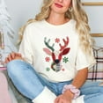 thumbnail image 2 of Reindeer Patchwork Print - Women's Garment Dyed Tee, 2 of 11