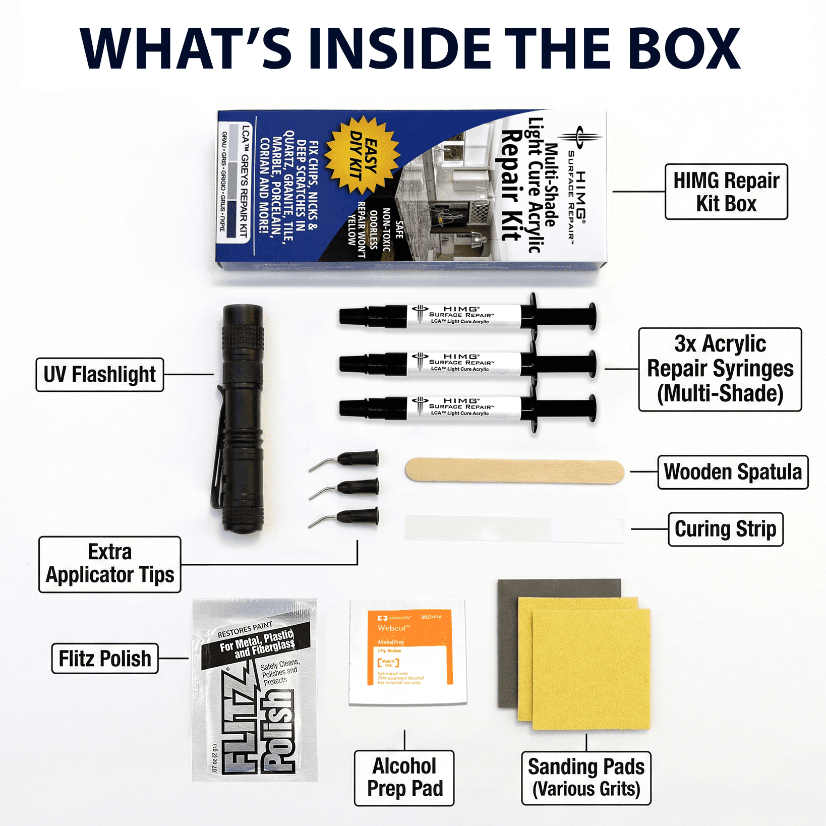HIMG Surface Repair Kit, Grey Tones Acrylic Repair Material
