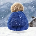 thumbnail image 6 of Cute Toddler Baby Pom Pom Hat Kids Winter Warm Knitted Solid Color Skiing Beanie Hat for Girls Boys 1-6 Years Old, 6 of 7
