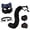 Black2, variant on FASHOFT Cosplay Halloween Set Face Paws Gloves Collar Tail Furry Animal Role Play Masquerade Party Fancy Dress Up Outfit Halloween One Size