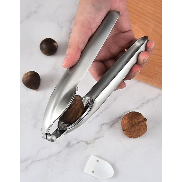 Pelador de castañas Cascanueces, Alicates de metal para abrir nueces, Herramientas de cocina de acero inoxidable 304, Abridor de nueces multifuncional para nueces secas y castañas
