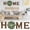 Brown, variant on Decor Living Room Wall Art, Wooden "Home" Plaque and Wreath Combination Wall Decor Set of 4, Black, By Bradem