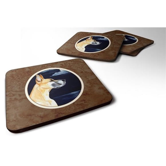 Fawn Great Dane Moonlight Stroll Foam Coaster, Set of 4