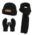 thumbnail image 2 of QLEICOM Hat Scarf Glove Set for Women,Winter Hat,3 Piece Winter Set Includes Fleece Lined Beanie Insulated Gloves and Matching Long Scarf Knit Hat with Ear Covers Ideal for Men and Women Black, 2 of 2