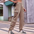 thumbnail image 4 of Pantalones Cargo para Mujer, Cintura Alta, Pierna , Holgados, Estilo Y2K, con 8 Bolsillos Caqui XXL, 4 of 7