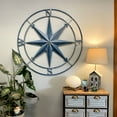 thumbnail image 3 of Zeckos Blue Metal Nautical Compass Rose Hanging Wall Décor 39.25 inch, 3 of 8