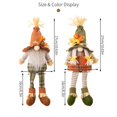 thumbnail image 3 of Thanksgiving Gnome Long leg Maple Leaf Decorative Statue Figurine Tiered Tray Ornament Season Kitchen Tray Decoration, 3 of 4