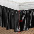 thumbnail image 5 of PiccoCasa Satin Silk Wrap Around Bed Skirt Dust Ruffle 18" Drop, Twin Black, 5 of 8
