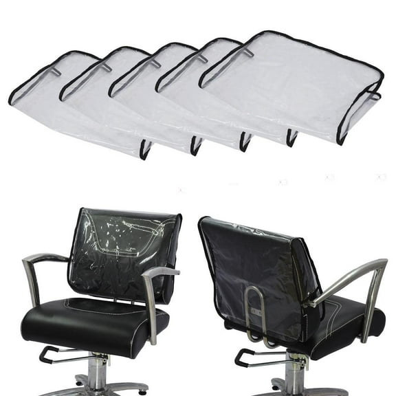 5 Pieces Waterproof PVC Salon Chair Back Cover, Perfect for Hairdressing Chairs