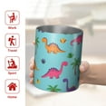 thumbnail image 5 of 12oz Coffee Tumblers Light Blue Dinosaur Palm Pattern Stainless Steel Vacuum Insulated Travel Tumbler Coffee Cups Mug with Lid and Straw with Cleaning Brush for Cold & Hot Drinks, 5 of 5