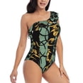 thumbnail image 3 of Honeii Lilies Flowers for women's one-piece swimsuit featuring a chic one-shoulder design experience elegance and style in the water-Medium, 3 of 6
