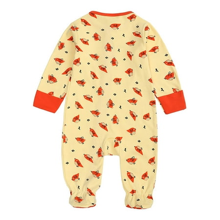 

Mikilon Spring and Autumn Boys and Girls Long Sleeve Baby One-piece Suit Sole Epoxy Wrap Foot Baby Romper Infant Clothes for Baby Girl 0-3 Months Multi-color 2023 Deal