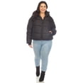 thumbnail image 4 of White Mark Women's Zip Hooded Puffer Jacket with Pockets, 4 of 7