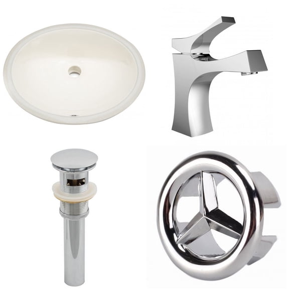 Imaginations Américaines 19.5-po. W Undermount Sink Ensemble Biscuit