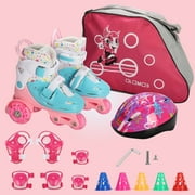 JIAN YA NA Kids Roller Skates Size Adjustable Children Toddler for Beginner Boys and Girls