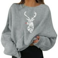 thumbnail image 2 of Sweatshirts for Women Christmas Party Pullovers Fun Graphiprint Round Neck Long Sleeve Cool Hoodies Top, 2 of 6