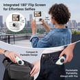 thumbnail image 4 of Ourlife Mini Wearable Action Camera, 4K Video, 48MP Photos, 2.0" Flip Screen, WiFi App, Magnetic Mount, Charging Case, 64GB Card, White, 4 of 11