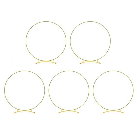 5Pcs Metal Curved Base Floral Hoop Centerpiece for Table, with Stands
