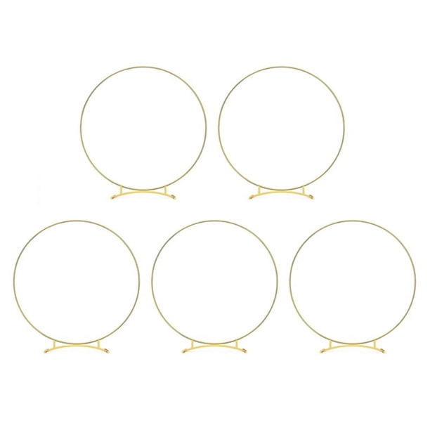 5 Piezas de Centro de Mesa de Floral de Base Curva de Metal para Mesa, Anillos de de Oro de Metal con Soportes para Decoraciones de Mesa