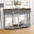 thumbnail image 2 of Gray Console Table with 4 Drawers, Atumon Sofa Side Table, Vintage Curved Entryway Table, Wood Console Table Furniture, Sideboard Buffet, Modern Console Table for Living Room Entryway Hallway, 2 of 10