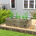 thumbnail image 2 of Outsunny 6' x 3' x 2' Galvanized Raised Garden Bed, Light Wood Effect, 2 of 10