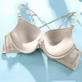 thumbnail image 7 of cfhntfmh Everyday Bras for Women Soft V Neck Back Cross Adjustable Strappy T-Shirts Bras Comfort Underwire Push up Bras, 7 of 7