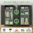 thumbnail image 5 of Metal Wardrobe Cabinet with Hanging Rod,Metal Clothing Storage Cabinet with Adjustable Shelves,Wardrobe Closet for Home Office,Laundry Room,School,Employee,Gym,Government (Black), 5 of 9