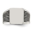 thumbnail image 2 of Primal Steel Stainless Steel Black Enamel Signet Ring, 2 of 11